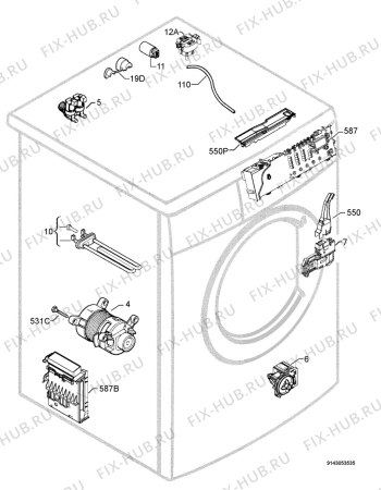 Взрыв-схема стиральной машины Privileg 00966393_21336 - Схема узла Electrical equipment 268